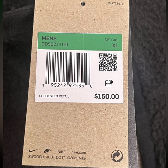 Nike Sportswear Jacket Sherpa Fleece Mens Size XL Black Full Zip DD5021-010 NEW - Picture 2 of 6